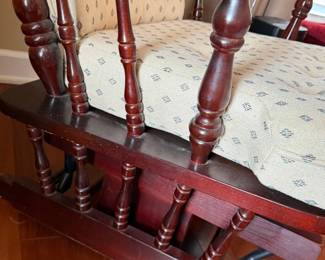 Wooden Glider Rocking Chair with Upholstered Cushions second image