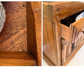 Vintage Thomasville Oak Dining Buffet with China Set second image