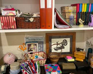 Office supplies, sewing notions, books, miscellaneous
