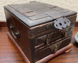 Antique Box with flip top Mirror