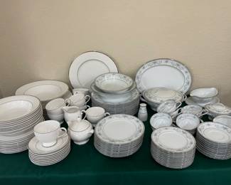 Two Sets of China, One Mikasa Ultima+ with Platinum Band , Vintage Noritake Colburn Pattern