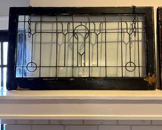Large Leaded Glass Window Panel