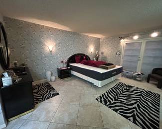 Six piece black lacquer bedroom suite - By Lane fine furniture. Contemporary modern style. 