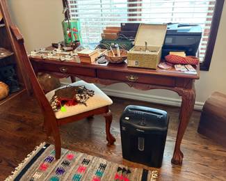 . . . Fellowes shredder and beautiful ball-and-claw table and chair