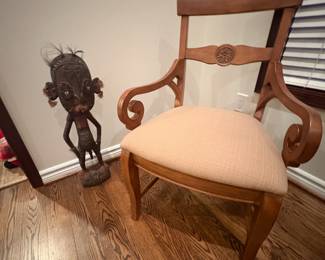 . . . closer look at one of the chairs -- notice native artifact