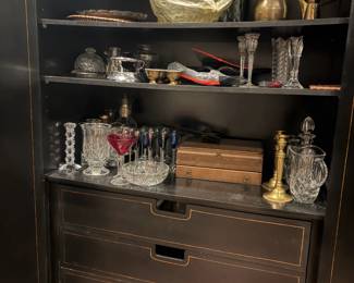 . . . a peek inside the cabinet -- filled with treasures