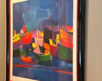 Marcel Mouley signed , numbered abstract art 