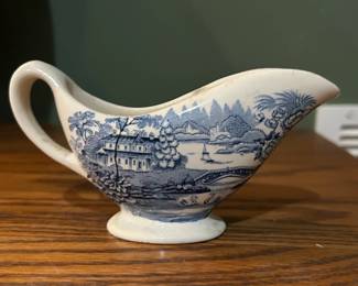 Clarice Cliff Royal Staffordshire Tonquin Blue Gravy Boat
