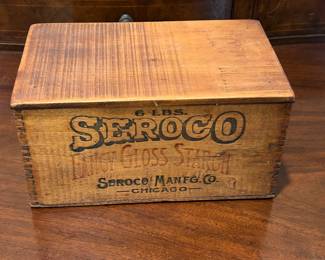 Vintage Seroco Fancy Gloss Starch Wooden Box
