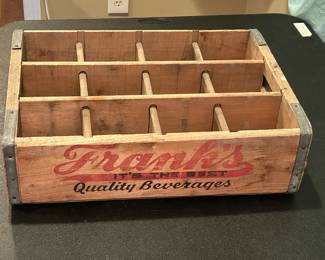 Vintage Frank's Quality Beverages Wooden Soda Crate