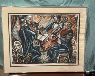 Signed Limited Edition Lithograph of "String Quartet" by Irving Amen