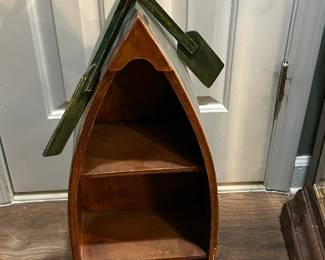 Nautical Wooden Row Boat Display Shelf
