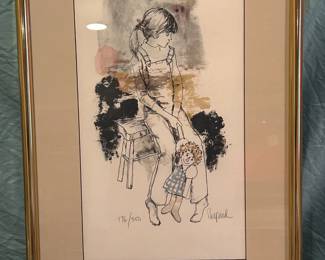 Signed and Numbered "Girl with Raggedy Ann Doll" by Richard Shepard