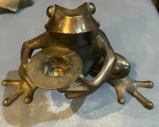 Bronze Frog Candlestick Holder