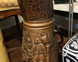 Vintage Brass Scuttle Pitcher