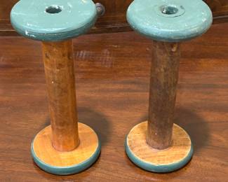 Antique Wooden Textile Spools