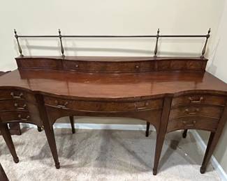 Vintage Mahogany Serpentine Sideboard