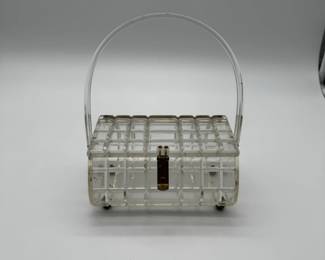 Vintage Charles S. Kahn Inc. Clear Lucite Box Handbag