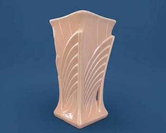 Vintage McCoy Art Deco Pink Fan Vase