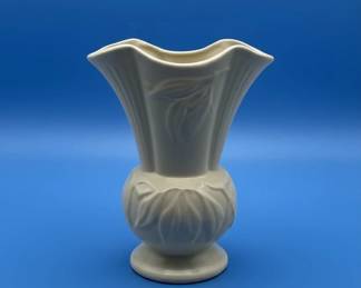 Vintage McCoy Pottery Vase with Leaf Motif second image