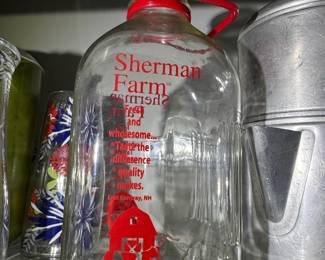 Sherman Farm East Conway NH Half Gallon Glass Milk Bottle