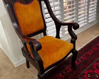 Antique Louis XV Style Armchair with Carved Details and Paw Feet second image