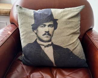Vintage Portrait Pillow Unidentified Gentleman
