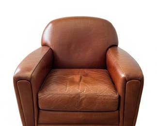 Vintage French Art Deco Leather Club Chair third image