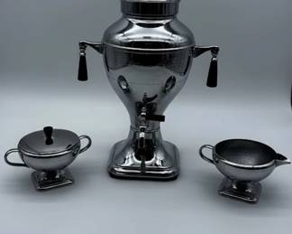 Electric Percolator Coffee Pot with Sugar Bowl and Creamer Set third image