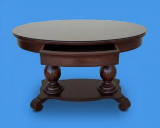 Round Pedestal Dining Table with Glass Top
