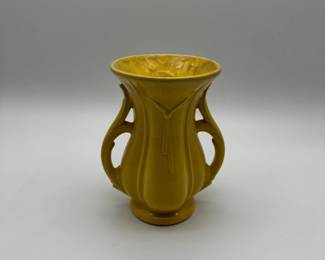 Yellow McCoy Pottery Vase with Handles second image