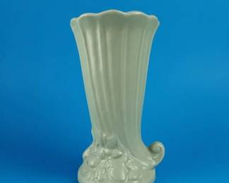 Vintage McCoy Matte Green Leaves and Berries Vase