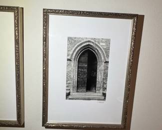Framed Black and White Photographs of Architectural Details and the Pioneer Zephyr Train third image