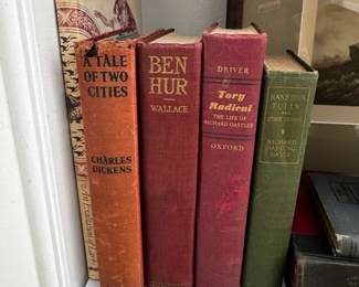 Collection of Vintage Hardcover Books A Tale of Two Cities, Ben Hur, Tory Radical, and Ransons Folly