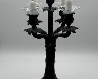 Ornate Candelabra with Glass Drip Catchers