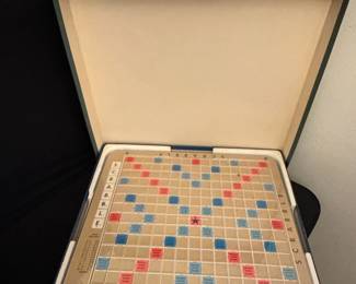Vintage Scrabble Deluxe Edition Turntable Board Game