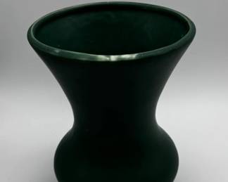 MidCentury Modern Matte Green Ceramic Vase