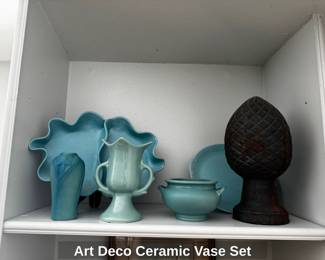 Art Deco Ceramic Vase Set