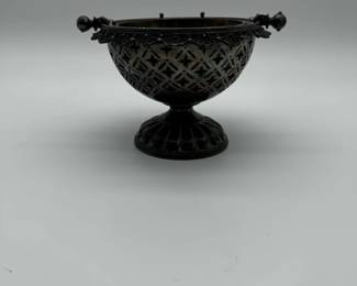 Ornate SilverPlated Footed Bowl with Handles
