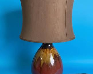 MidCentury Fat Lava Drip Glaze Ceramic Table Lamp