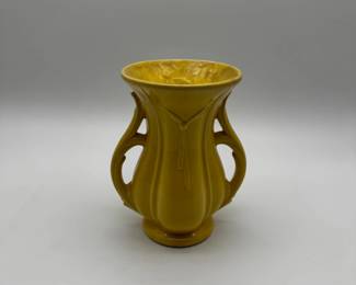 Yellow McCoy Pottery Vase with Handles second image