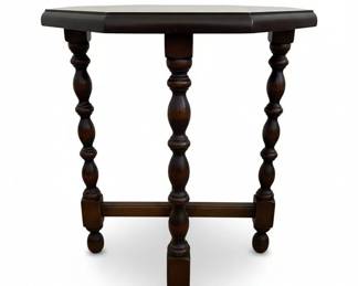 Octagonal Barley Twist Pedestal Side Table second image