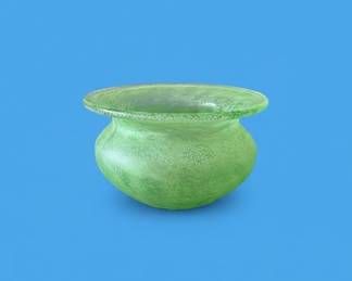 Green Scavo Art Glass Vase