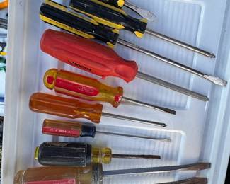 Assorted Screwdrivers with Stanley and Ridgid Brands