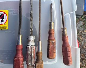 Set of Five Vintage Screwdrivers