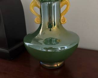 Murano Glass Vase with Applied Handles