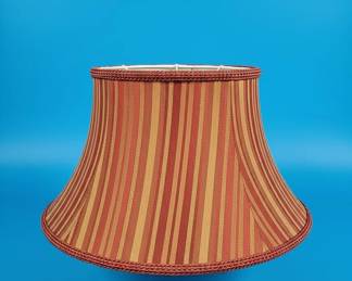 Striped Bell Lampshade with Gold and Red Tones