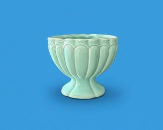 Turquoise Fluted Urn Planter USA Pottery