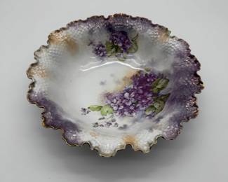 R.S. Prussia Porcelain Bowl with Lilacs