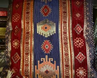 Decorative Throw Pillow with Kilim and Tribal Motifs